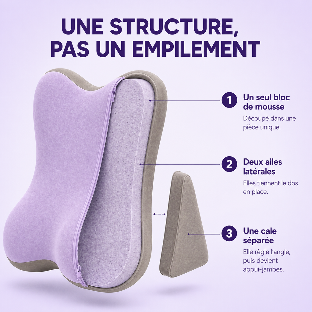 HAVRE — Coussin de lecture pour lit, mousse à mémoire de forme
