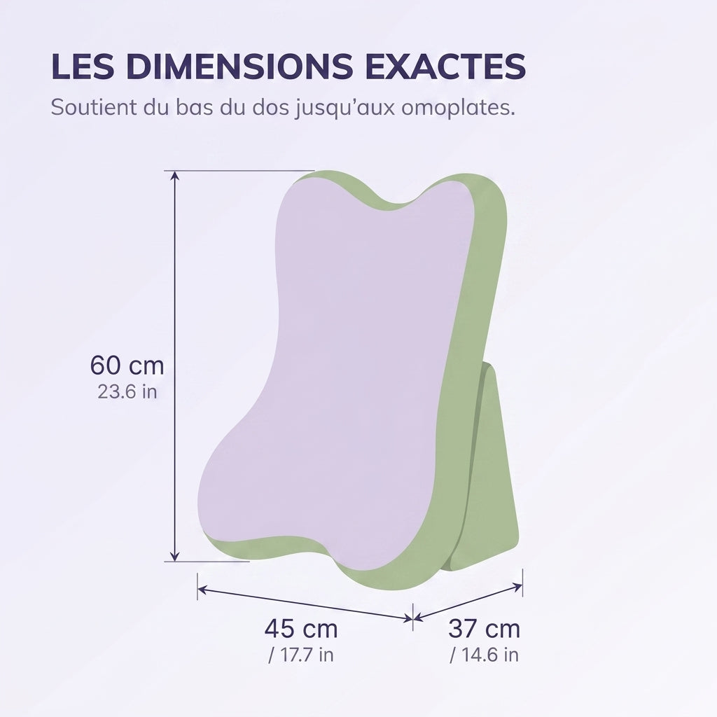 HAVRE — Coussin de lecture pour lit, mousse à mémoire de forme