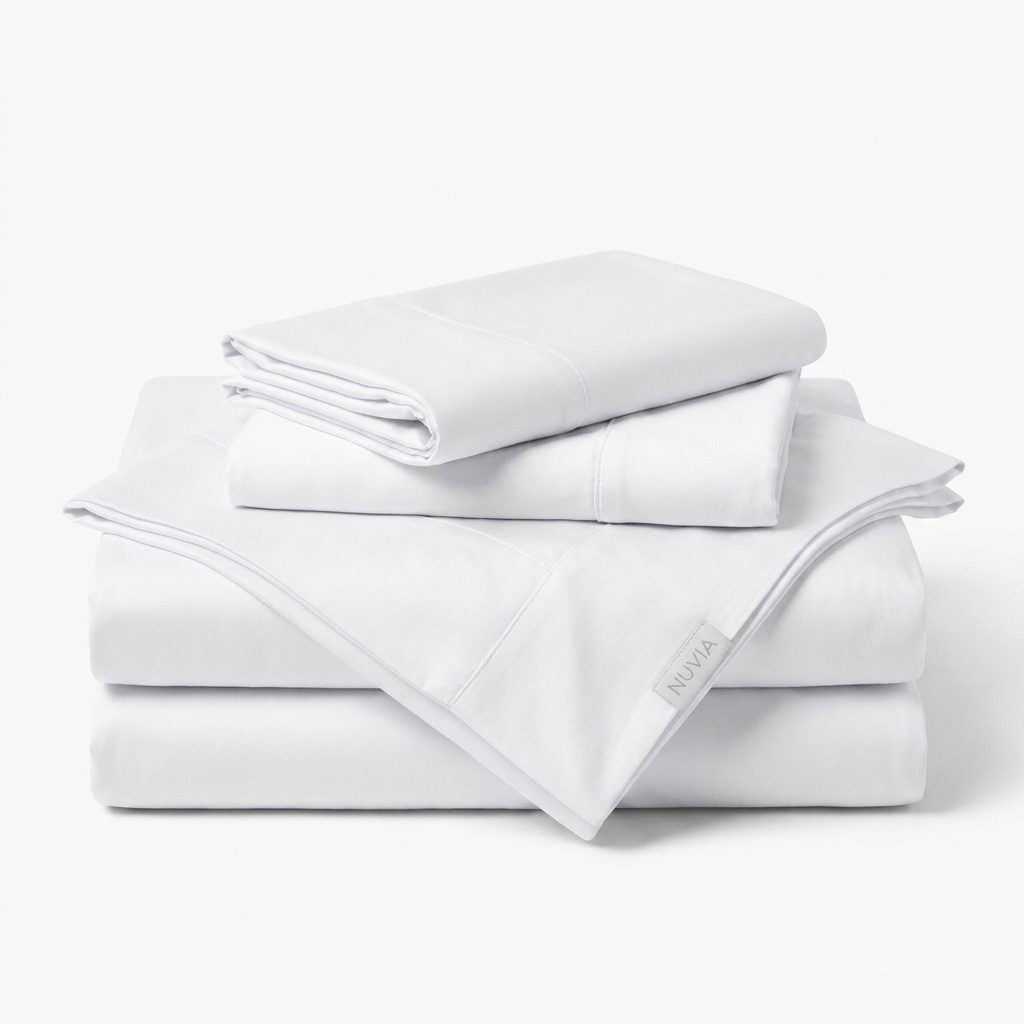 Ensemble de draps NUVIA en bambou — Blanc