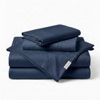 Ensemble de draps NUVIA en bambou — Bleu nuit